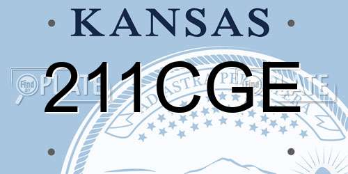 211CGE Kansas License Plate