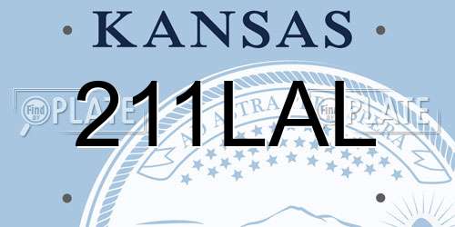 211LAL Kansas License Plate