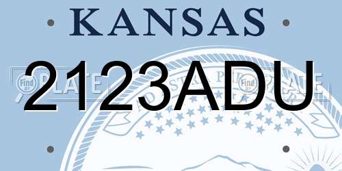 2123ADU Kansas License Plate
