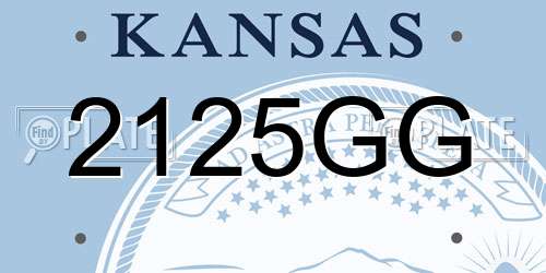 2125GG Kansas License Plate
