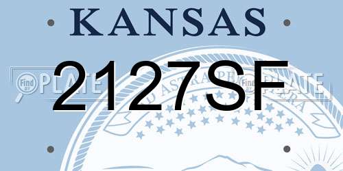 2127SF Kansas License Plate