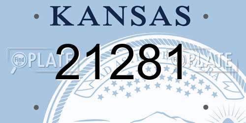 21281 Kansas License Plate