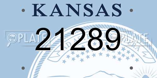 21289 Kansas License Plate