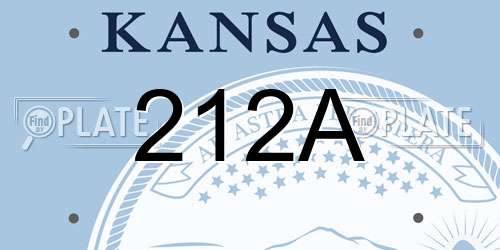 212A Kansas License Plate