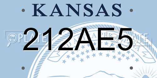 212AE5 Kansas License Plate