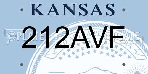 212AVF Kansas License Plate