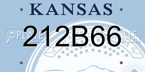212B66 Kansas License Plate