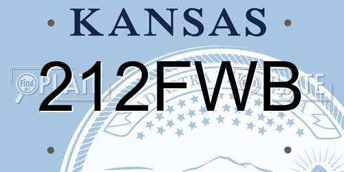 212FWB Kansas License Plate