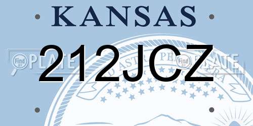 212JCZ Kansas License Plate