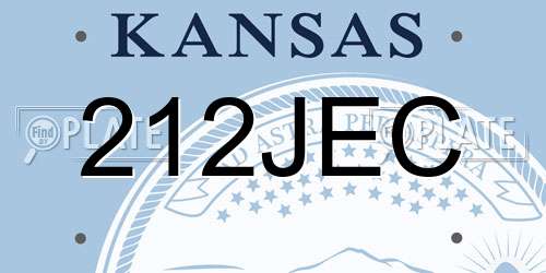 212JEC Kansas License Plate