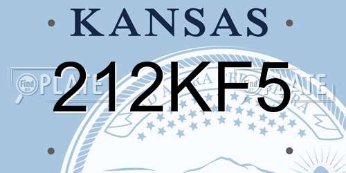 212KF5 Kansas License Plate
