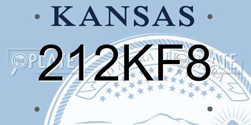212KF8 Kansas License Plate
