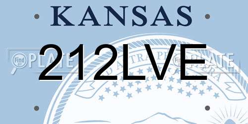 212LVE Kansas License Plate