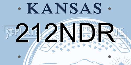 212NDR Kansas License Plate