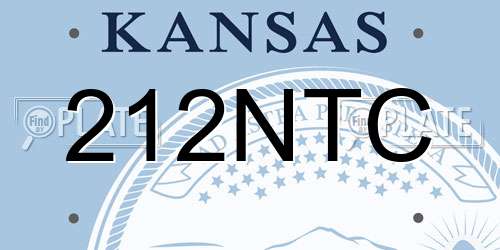 212NTC Kansas License Plate