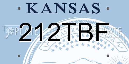 212TBF Kansas License Plate