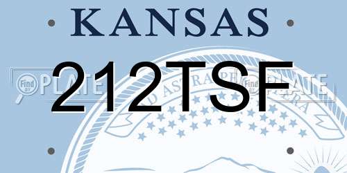 212TSF Kansas License Plate