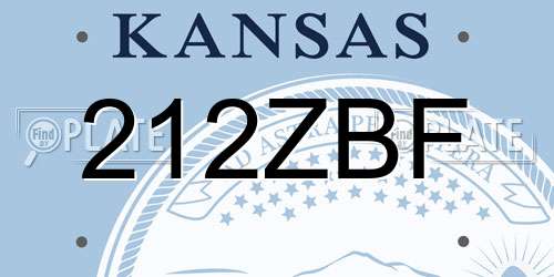 212ZBF Kansas License Plate