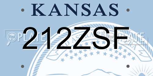 212ZSF Kansas License Plate