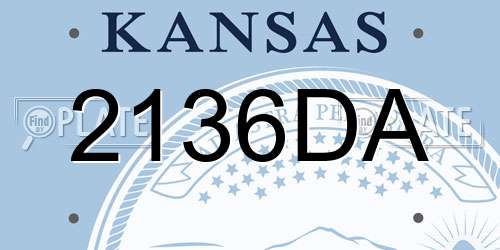 2136DA Kansas License Plate
