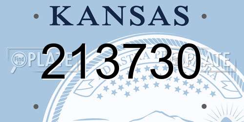 213730 Kansas License Plate
