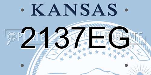 2137EG Kansas License Plate
