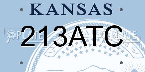 213ATC Kansas License Plate