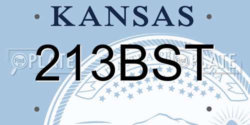 213BST Kansas License Plate