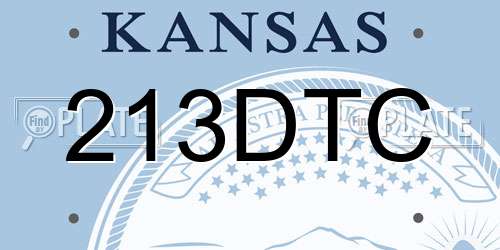 213DTC Kansas License Plate