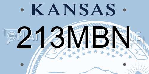 213MBN Kansas License Plate