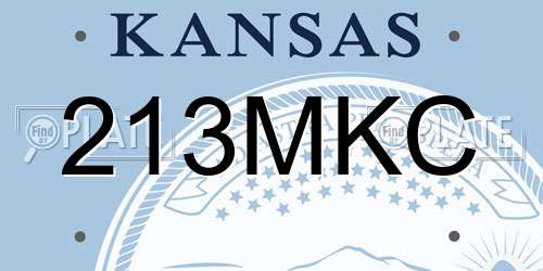 213MKC Kansas License Plate