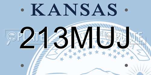 213MUJ Kansas License Plate