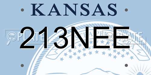 213NEE Kansas License Plate