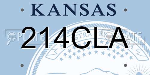 214CLA Kansas License Plate
