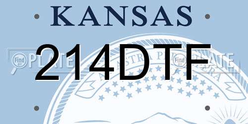214DTF Kansas License Plate