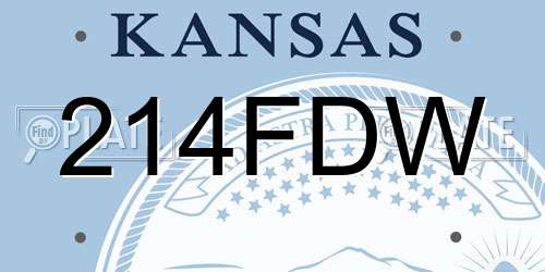 214FDW Kansas License Plate