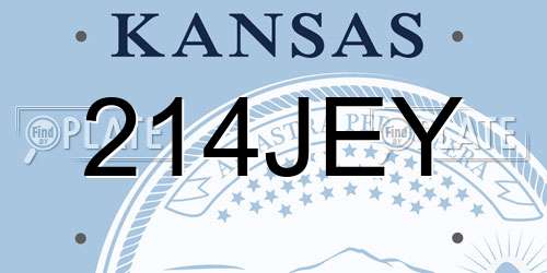 214JEY Kansas License Plate