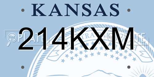214KXM Kansas License Plate