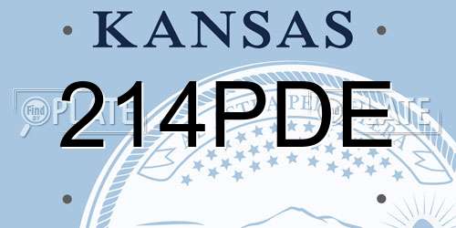 214PDE Kansas License Plate