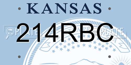 214RBC Kansas License Plate