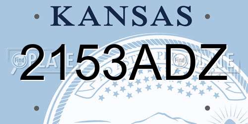2153ADZ Kansas License Plate
