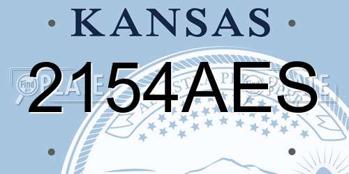 2154AES Kansas License Plate