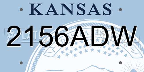 2156ADW Kansas License Plate