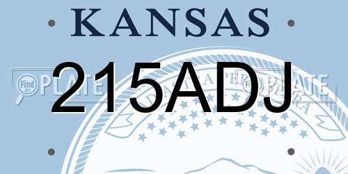 215ADJ Kansas License Plate