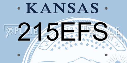 215EFS Kansas License Plate