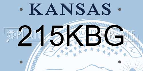 215KBG Kansas License Plate