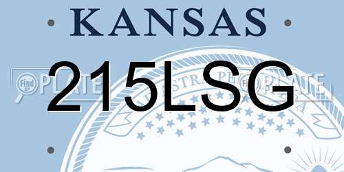 215LSG Kansas License Plate