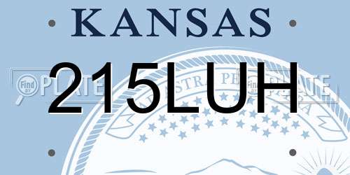 215LUH Kansas License Plate
