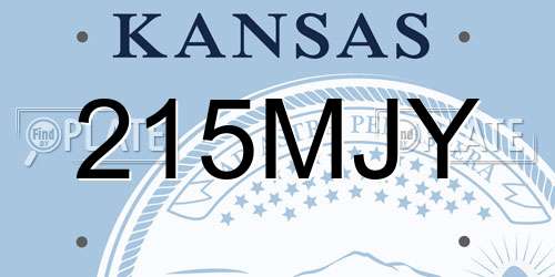 215MJY Kansas License Plate