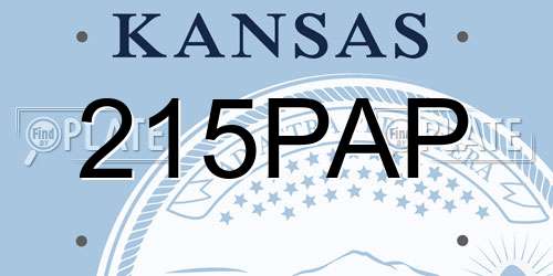 215PAP Kansas License Plate